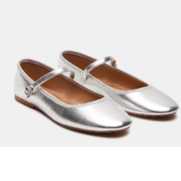 Madden Girl Shoes - New Madden Girl silver Mary Jane ballet flats